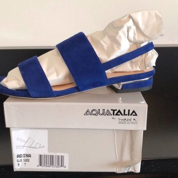 Aquatalia Adina Blue Suede sandal NWT - Picture 3 of 7